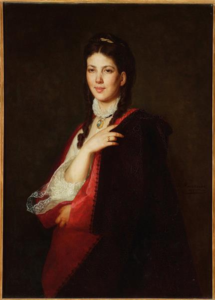 Portret Leonii Blühdorn, Pasierbicy Artysty, 1871 - Henryk Rodakowski
