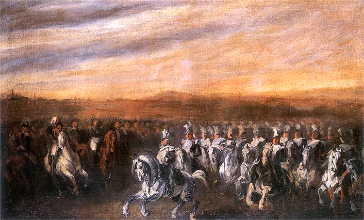 General Dwernicki Conducting Polish Uhlans, 1840 - Пётр Михаловский