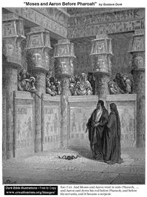 Moisés e Aarão Diante do Faraó - Gustave Doré