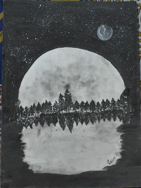 Snowy Wood In The Dark Night. - Tahreem Syeda