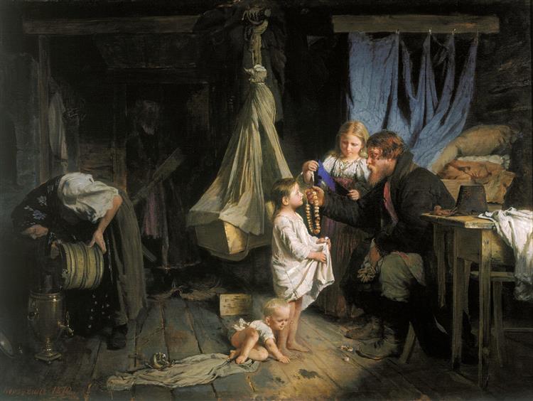 Returning from the City, 1870 - Алексей Иванович Корзухин