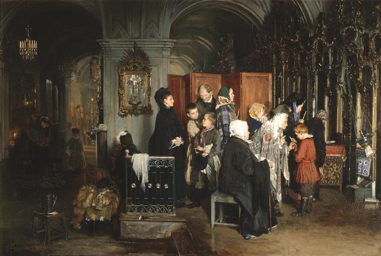 Before Confession, 1877 - Алексей Иванович Корзухин