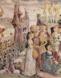 April. Fresco in Palazzo Schifanoia (detail) - Triumph of Venus - Francesco del Cossa