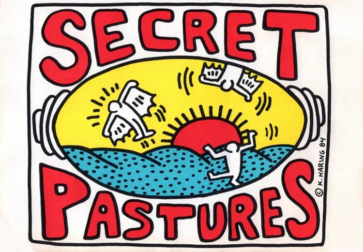 Promotional Poster for "Secret Pastures", 1984 - Keith Haring