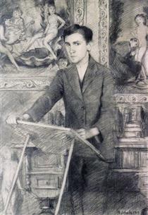 Self Portrait at the Drawing Board - Бруно Шульц