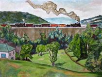 Train on a High Bridge - Marjorie Acker Phillips