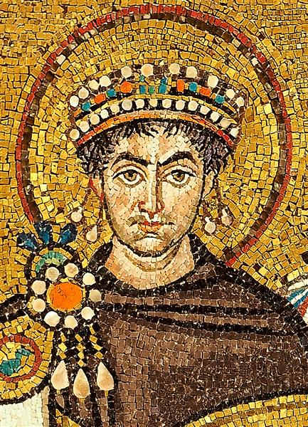 Mosaic of Justinianus I, c.547 - Byzantine Mosaics