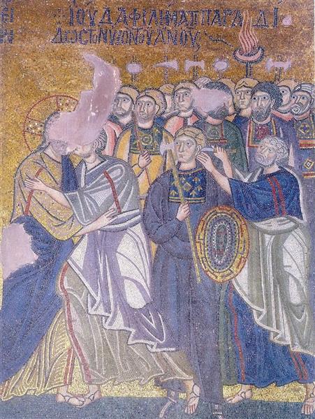Kiss of Judas, c.1056 - Byzantine Mosaics