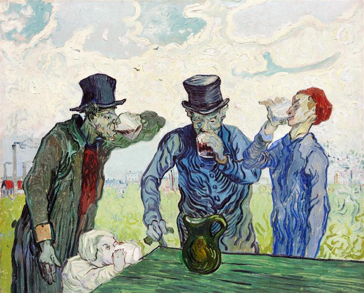 The Drinkers (after Daumier), 1890 - Винсент Ван Гог