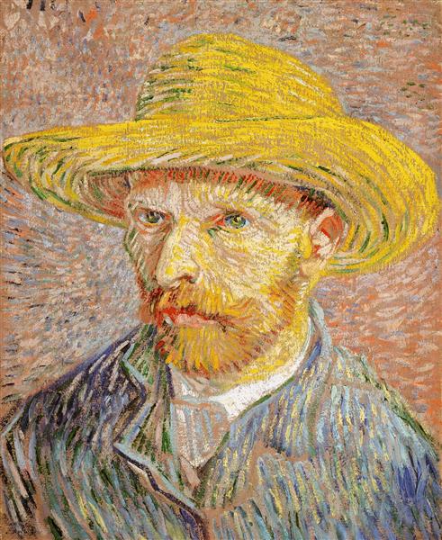 Self-Portrait with Straw Hat, c.1887 - Vincent van Gogh