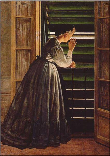 The curious woman, 1866 - Сильвестро Лега