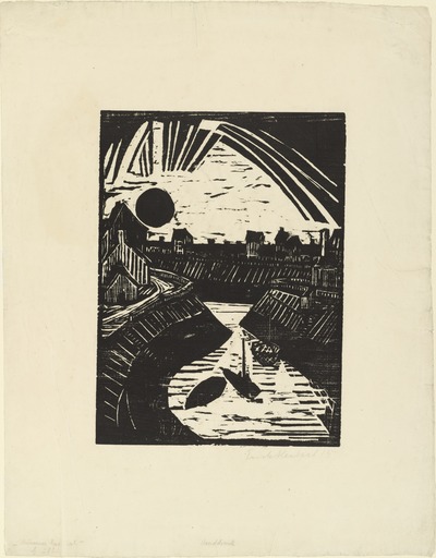 Curving Canal, 1915 - Эрих Хеккель