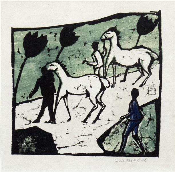 White Horses, 1912 - Эрих Хеккель