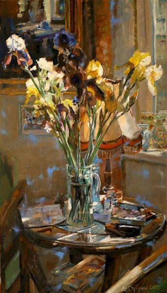Irises on the table, 2015 - Czesław Jan Pyrgies