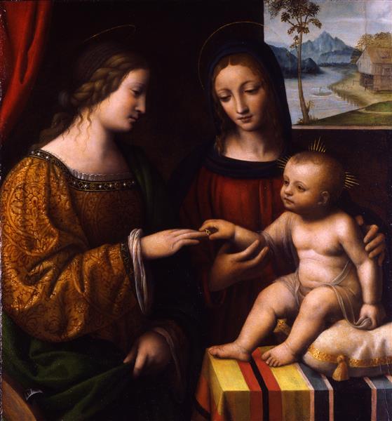 The Mystical Marriage of Saint Catherine, 1520 - Бернардіно Луїні