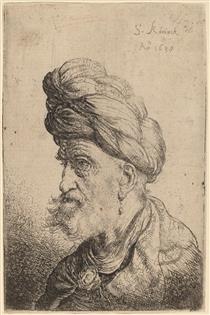 A Man with a Turban - Solomon Koninck