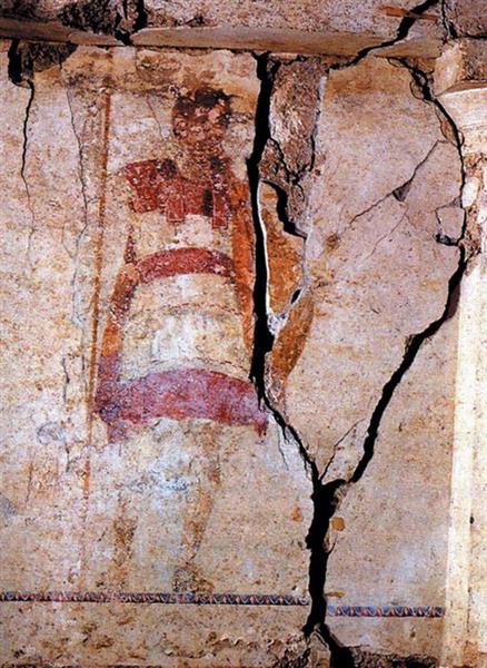 Fresco from the Tomb of Judgment in Ancient Mieza, Greece (Warrior), c.200 AC - Ancient Greek Painting and Sculpture
