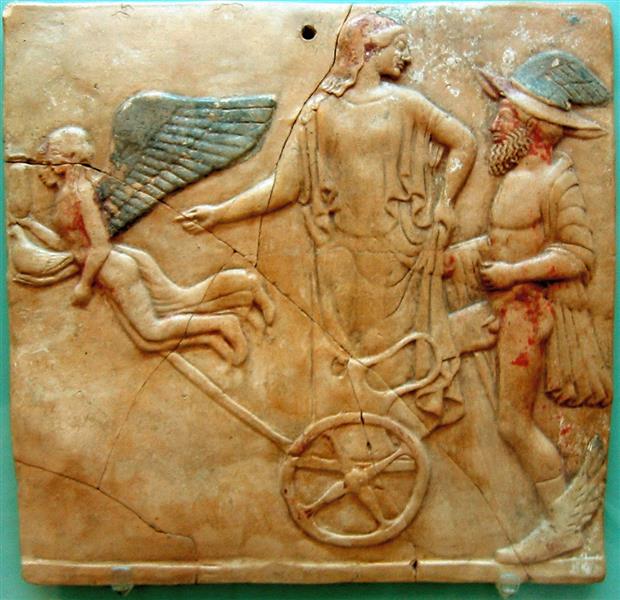 Locri Pinax Eros Hermes And Aphrodite, c.470 AC - Ancient Greek Painting and Sculpture