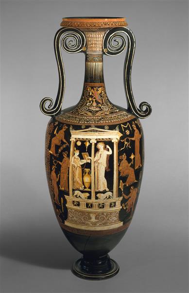 Terracotta Loutrophoros (ceremonial Vase for Water), c.350 BC - Cerámica griega