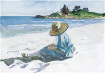 Jo Sketching at Good Harbour Beach - Edward Hopper