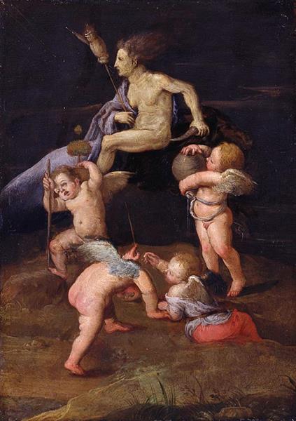 A Witch with Cupids, 1598 - Адам Эльсхаймер