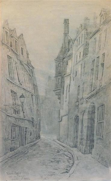 Paris, Quartier St Paul, Rue Du Figuier, 1910 - Fernand Combes