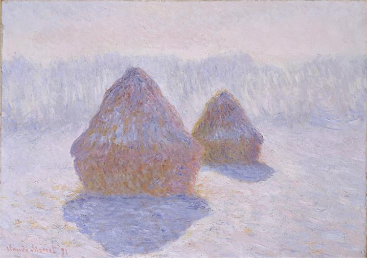 Haystacks (Effect of Snow and Sun), 1891 - 莫內