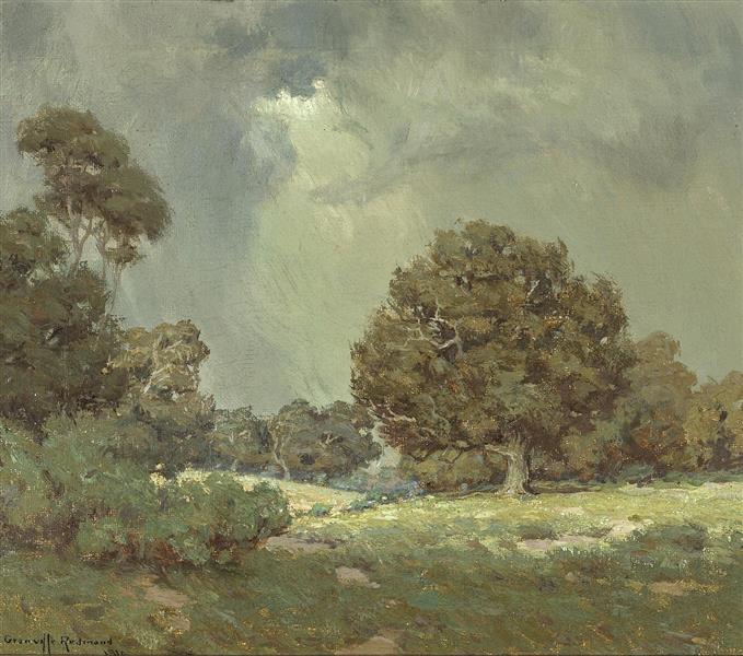 Wildflowers Under Grey Skies (the Coming Storm) - Granville Redmond