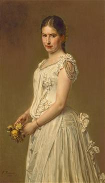 Portrait of the artist's daughter, Johanna Knaus - Людвиг Кнаус