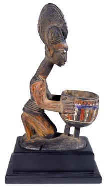 Yoruba Ceremonial Bowl with Female Figure - Olowe of Ise