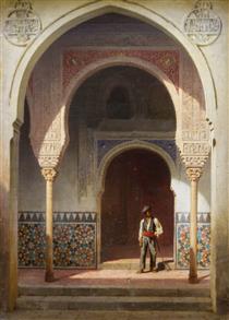 Patio. At the Alhambra - Jean-Baptiste Achille Zo