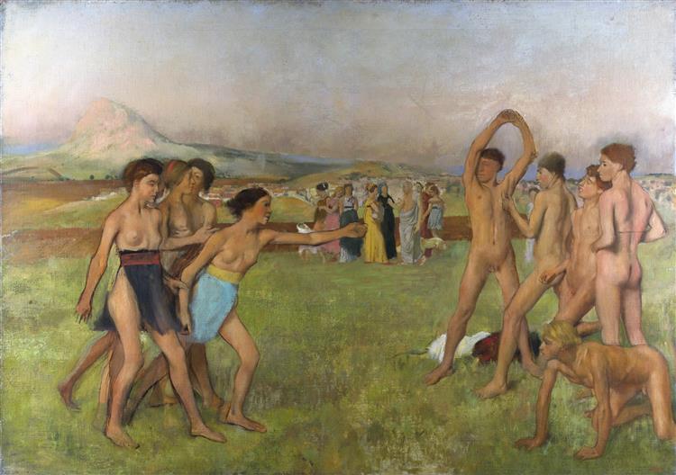 Спартанские девушки вызывают на состязание юношей, 1860 - Эдгар Дега