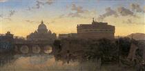 Rome, St Peters and the Castel St. Angelo - David Roberts