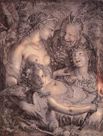 Without Ceres and Bacchus, Venus Would Freeze - Hendrik Goltzius