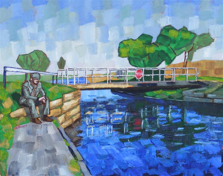 25. Tarleton Canal After the Langlois Bridge at Arles 2017 by Anthony D. Padgett (after Van Gogh Arles 1888), 2017 - Anthony Padgett