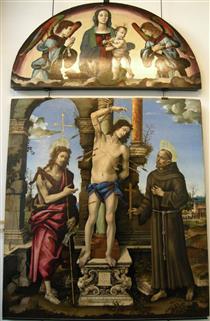 Saint Sebastian with Madonna and child - Filippino Lippi