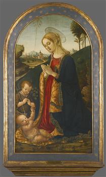Madonna and Child in a Landscape with the Infant St. John the Baptist - Франческо Боттичини