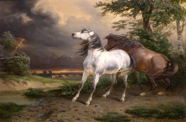 Horses Frightened by the Storm, 1800 - Carle Vernet