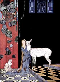 Old French Fairy Tales. She Threw Her Arms Around the Neck of Bonne-biche - Virginia Frances Sterrett