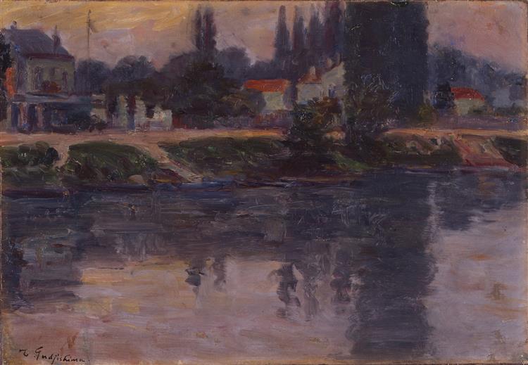 Riverbanks of the Seine, 1906 - Fujishima Takeji