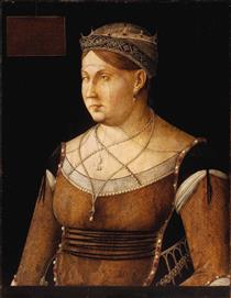 Portrait of Catherine Cornaro Queen of Cyprus - 真蒂萊·貝利尼