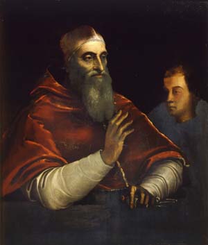 Pope Paul III with a Nephew, 1534 - Sebastiano del Piombo