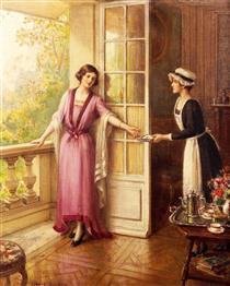 A Lady and Her Chambermaid - Albert Lynch