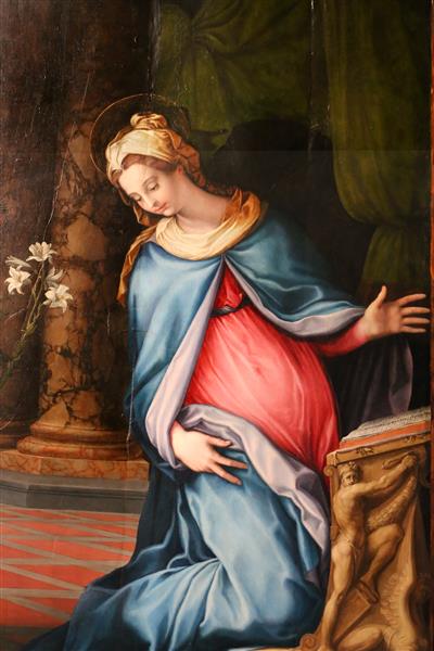 Annunciation (detail), c.1534 - Francesco de' Rossi (Francesco Salviati), "Cecchino"