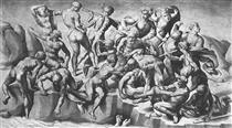 Battle of Cascina (Copy by Michelangelo's pupil Aristotele da Sangallo) - Michelangelo