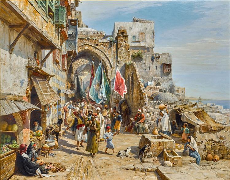 Procession in Jaffa, 1890 - Gustav Bauernfeind