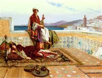 Young Ladies on a Terrace in Tangiers - Rodolphe Ernst
