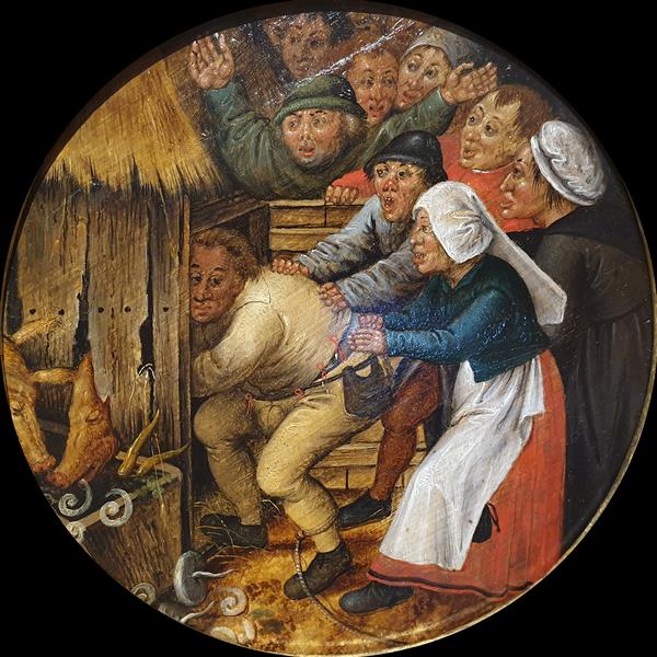 The Drunkard Pushed into the Pigsty, 1616 - Pieter Bruegel, o Jovem