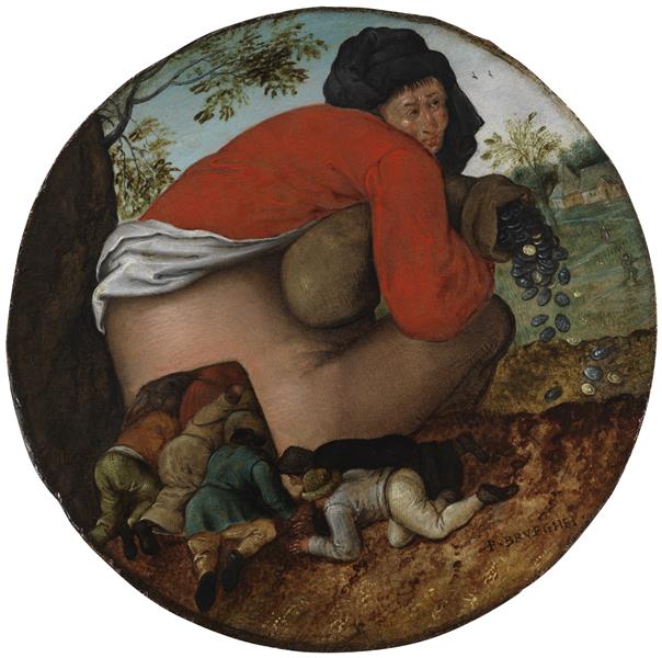 Man with the Moneybag and Flatterers, c.1592 - Pieter Bruegel, o Jovem