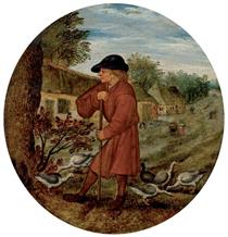 Le Gardien D'oies - Pieter Brueghel le Jeune